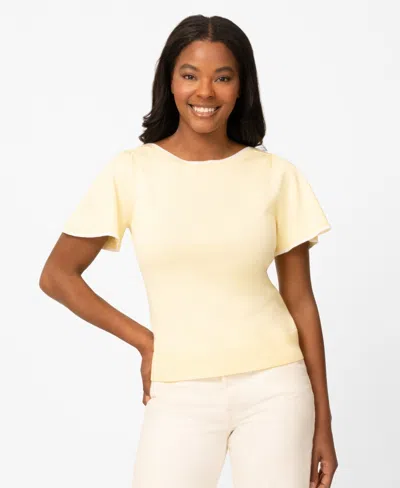 Melissa Paige Women's Boat-neck Flutter-sleeve Sweater In Multi