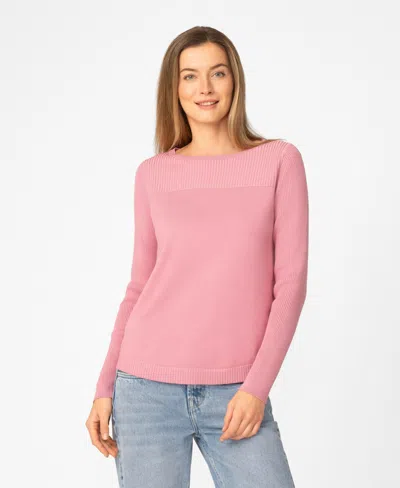 Melissa Paige Women's Boat Neck Long-sleeve Sweater In Pink