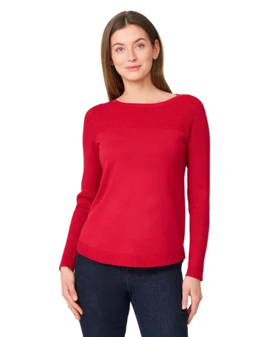 Melissa Paige Women's Boat Neck Long-sleeve Sweater In Blue