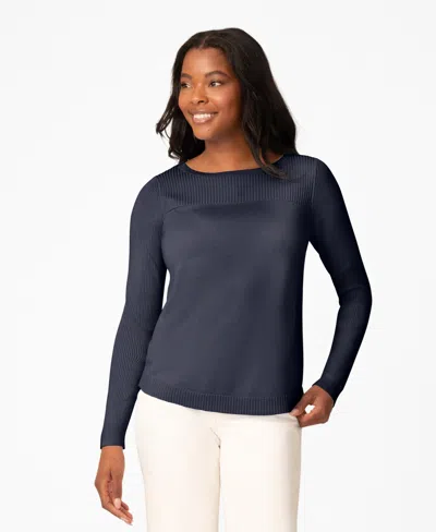 Melissa Paige Women's Boat Neck Long-sleeve Sweater In Blue