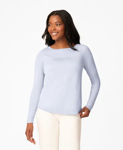 Melissa Paige Women's Boat Neck Long-sleeve Sweater In Blue