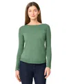 Melissa Paige Women's Boat Neck Long-sleeve Sweater In Green