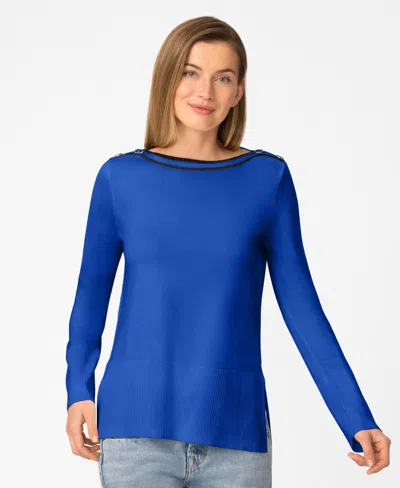 Melissa Paige Women's Boat Neck Sweater, Macy's Excusive In Blue