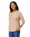 Melissa Paige Women's Boatneck Button-back Dolman-sleeve Sweater In Brown