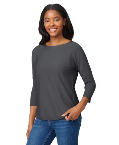 Melissa Paige Women's Boatneck Button-back Dolman-sleeve Sweater In Green