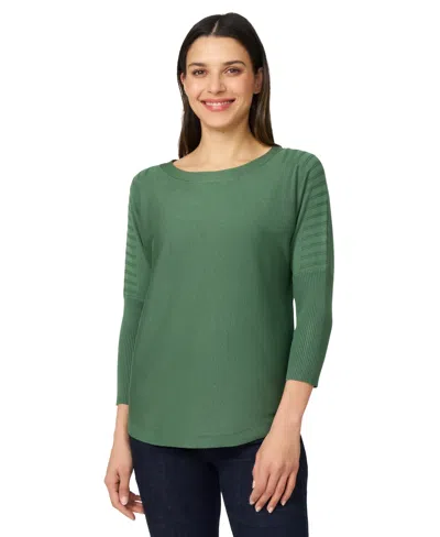 Melissa Paige Women's Boatneck Button-back Dolman-sleeve Sweater In Green