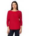 Melissa Paige Plus Size Side-button Tunic Sweater In Red