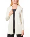 Melissa Paige Plus Womens Pocket Knit Cardigan Sweater In Papyrus