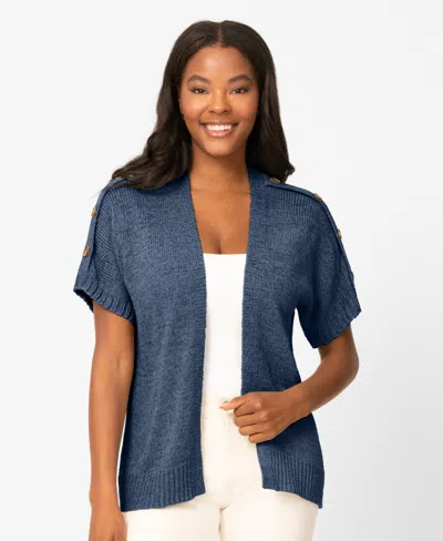 Melissa Paige Women's Button Shoulder Cardigan, Macy's Exclusive In Blue
