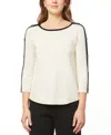Melissa Paige Womens Button Knit Pullover Sweater In Papyrus