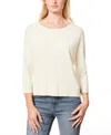 Melissa Paige Womens Solid Cable Knit Crewneck Sweater In Papyrus