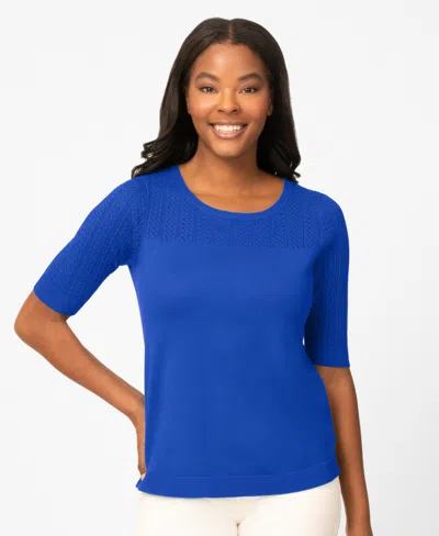 Melissa Paige Women's Cable Round Hem Sweater, Macy's Exclusive In Blue