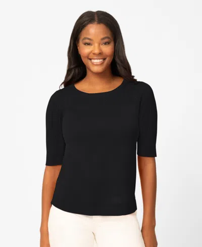 Melissa Paige Women's Cable Round Hem Sweater, Macy's Exclusive In Black