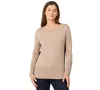 Melissa Paige Women's Contrast-trim Side-button Tunic Sweater In Brown