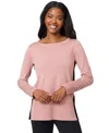 Melissa Paige Women's Contrast-trim Side-button Tunic Sweater In Pink