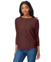 Melissa Paige Women's Dolman Button-back Sweater In Brown