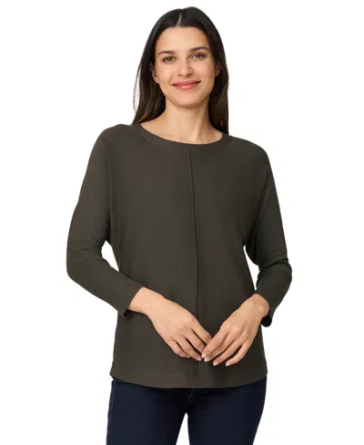 Melissa Paige Women's Dolman Button-back Sweater In Green