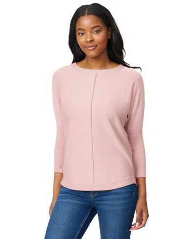 Melissa Paige Women's Dolman Button-back Sweater In Pink