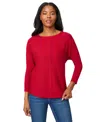 Melissa Paige Women's Dolman Button-back Sweater In Red