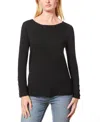 Melissa Paige Womens Button Rayon Blouse In Black