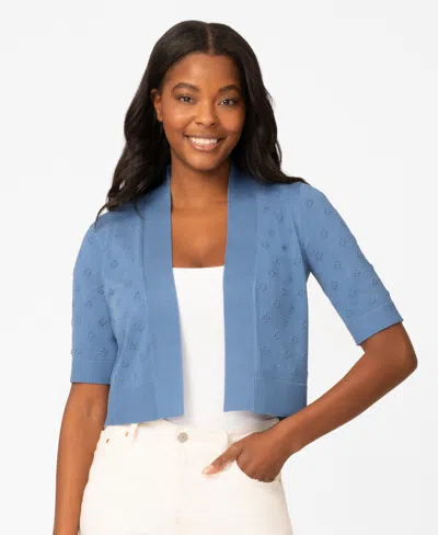 Melissa Paige Women's Floral Texture Sweater, Macy's Exclusive In Blue