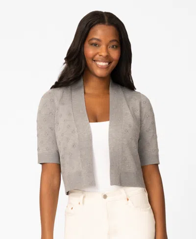 Melissa Paige Women's Floral Texture Sweater, Macy's Exclusive In Gray