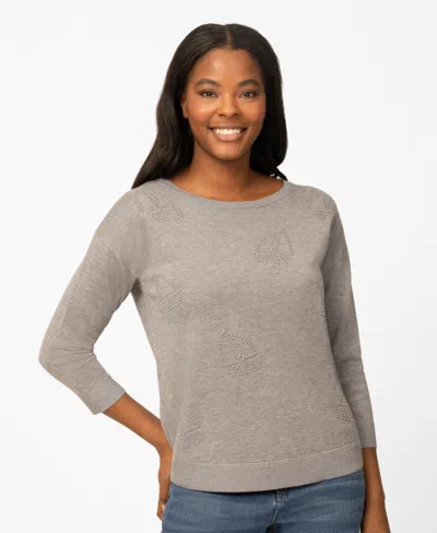 Melissa Paige Women's Heart Textured Hi-low Sweater, Macy's Exclusive