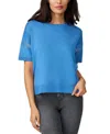 Melissa Paige Women's Lace-inset Short-sleeve Sweater In Riverside