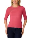 Melissa Paige Women's Lace-panel Elbow-sleeve Sweater, Regular & Petite In Baroque Rose