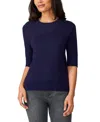 Melissa Paige Women's Lace-panel Elbow-sleeve Sweater, Regular & Petite In In The Navy