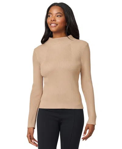 Melissa Paige Women's Mock-neck Rib-knit Sweater In Brown