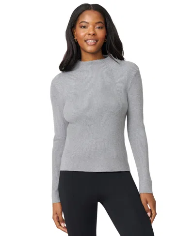 Melissa Paige Women's Mock-neck Rib-knit Sweater In Gray