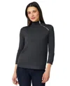 Melissa Paige Women's Mock-neck Side-zip Sweater In Black