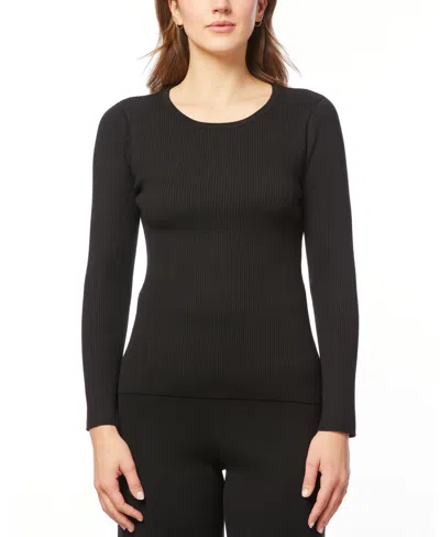 Melissa Paige Women's Petite Ribbed Scoop-neck Sweater In Jet Black