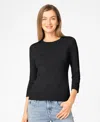 Melissa Paige Women's Pointelle 3/4-sleeve Sweater In Black