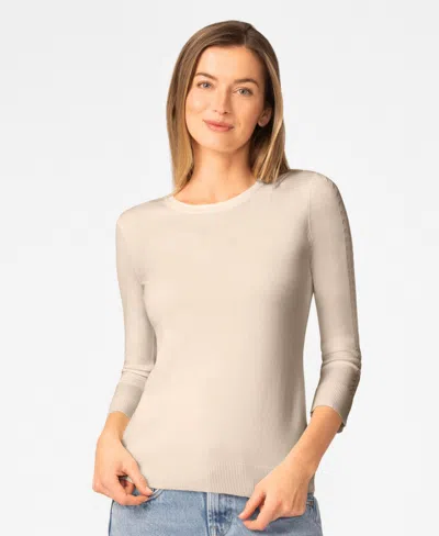 Melissa Paige Women's Pointelle 3/4-sleeve Sweater In Neutral