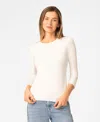 Melissa Paige Women's Pointelle 3/4-sleeve Sweater In White