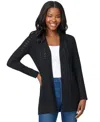 Melissa Paige Petite Pointelle Open-front Cardigan Sweater In Black