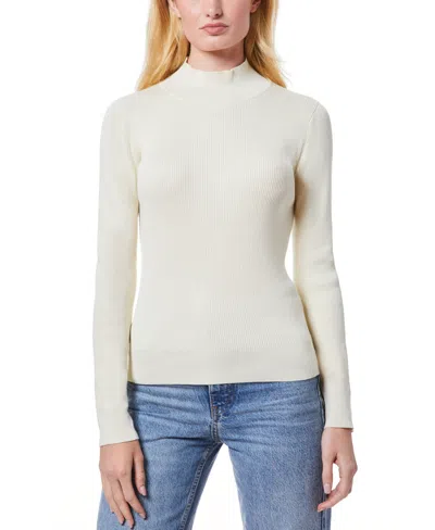 Melissa Paige Womens Solid Rayon Mock Turtleneck Sweater In Papyrus