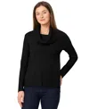 Melissa Paige Womens Ribbed Stitch Cowl Neck Sweater Pxs 3x In Black