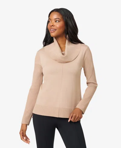 Melissa Paige Women's Ribbed Stitch Cowl-neck Sweater In Neutral