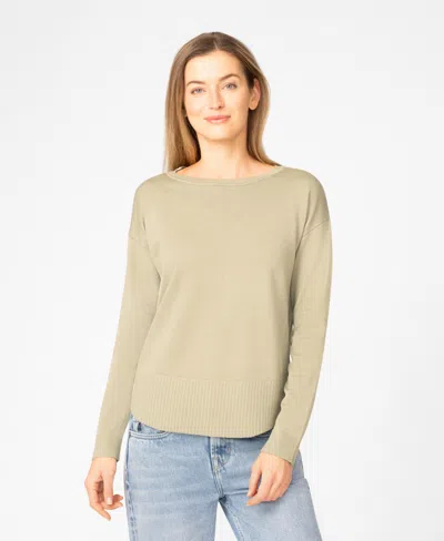 Melissa Paige Women's Round Hem Pull-on Sweater In Brown