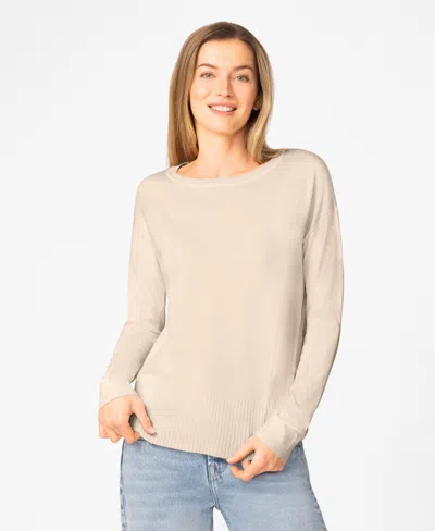 Melissa Paige Women's Round Hem Pull-on Sweater In Gray