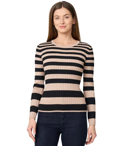 Melissa Paige Women's Striped Ribbed Crewneck Sweater In Multi