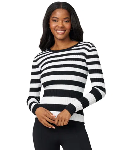 Melissa Paige Women's Striped Ribbed Crewneck Sweater In Multi