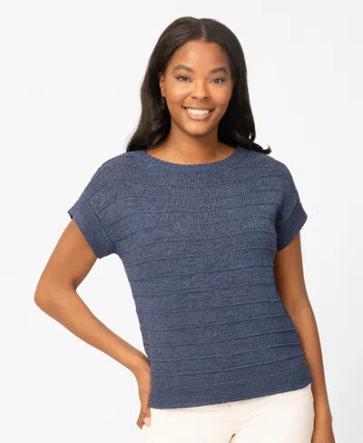 Melissa Paige Women's Textured Stripe Sweater, Macy's Exclusive In Blue