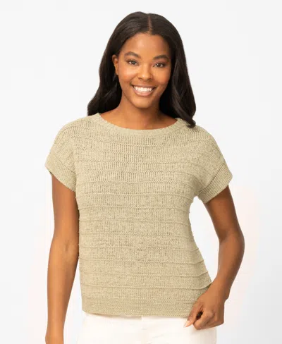 Melissa Paige Women's Textured Stripe Sweater, Macy's Exclusive In Brown