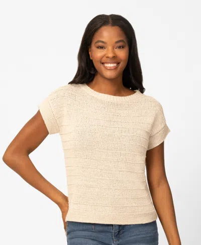 Melissa Paige Women's Textured Stripe Sweater, Macy's Exclusive In Neutral