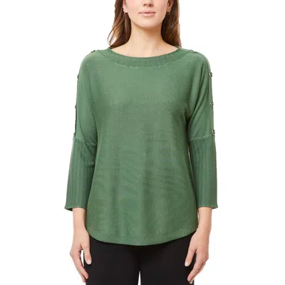 Melissa Paige Womens Button Knit Pullover Sweater In Myrtle