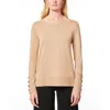 Melissa Paige Womens Button Rayon Blouse In Beige